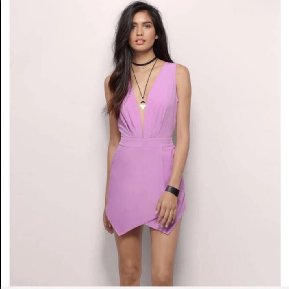 V plunging neckline romper with open back